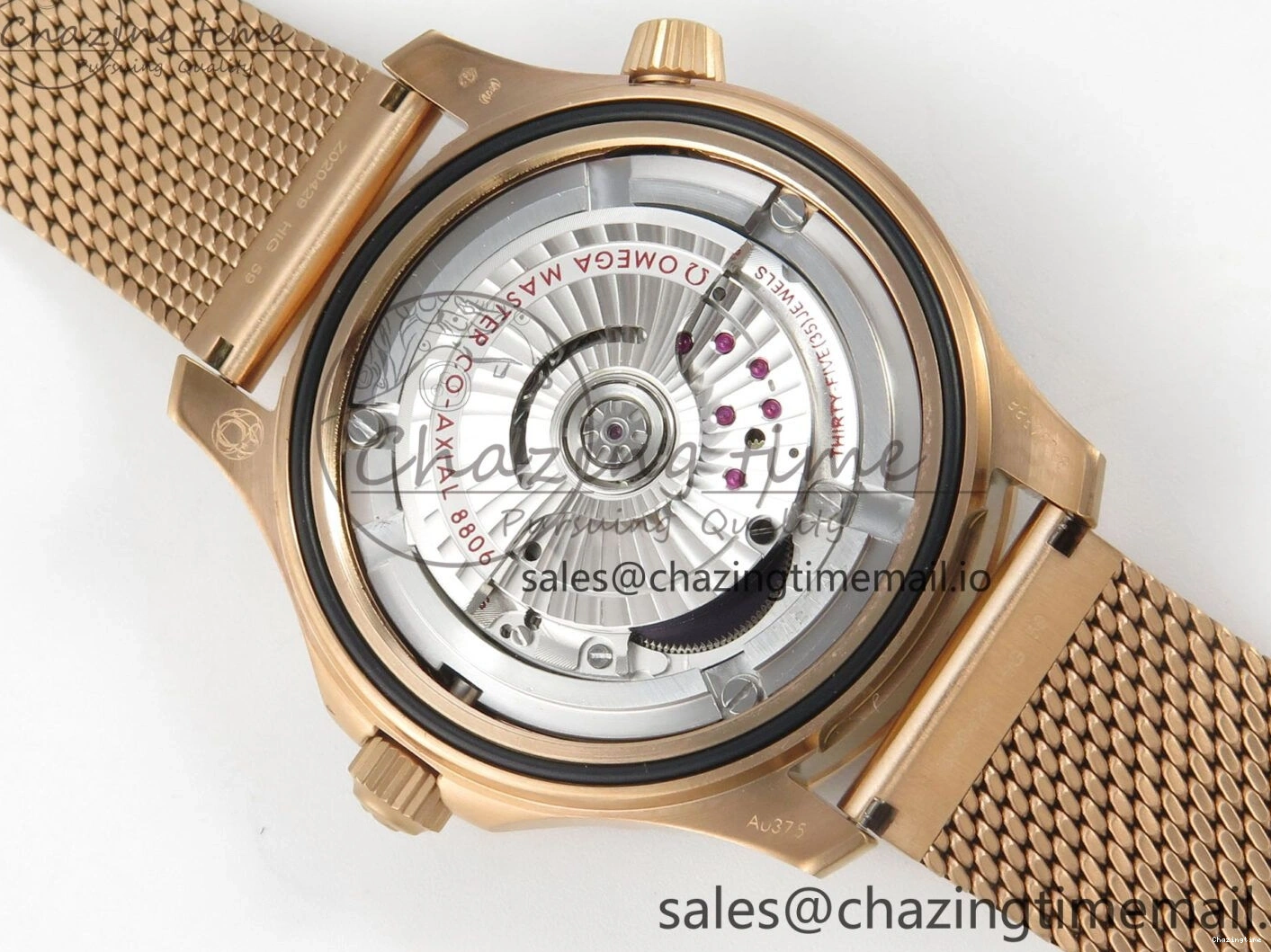 0510 Stylish Seamaster 300M Diver Rose Gold VSF 1:1 Best Edition Black Dial on Mesh Bracelet A 7662